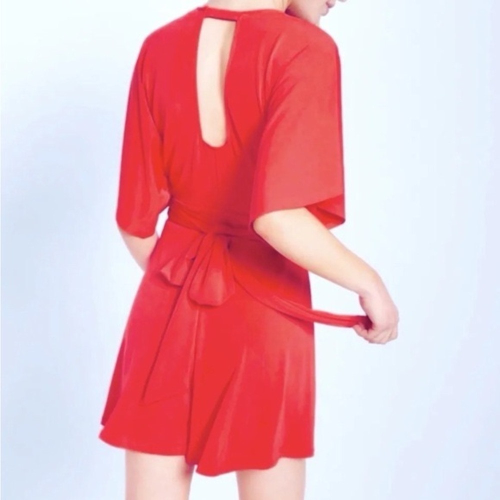 Express Red V-Neck Romper - Picture 7 of 7